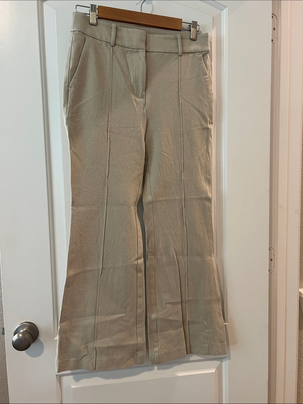 LOFT Beige Wide-Leg Trousers